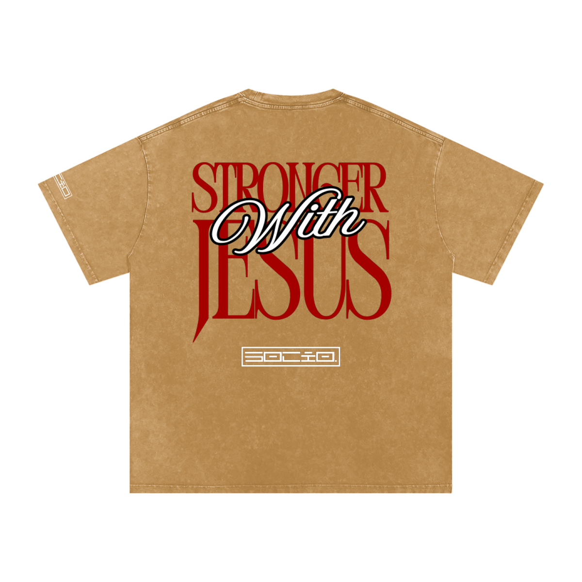 Stronger with Jesus (Red) Oversized Tee