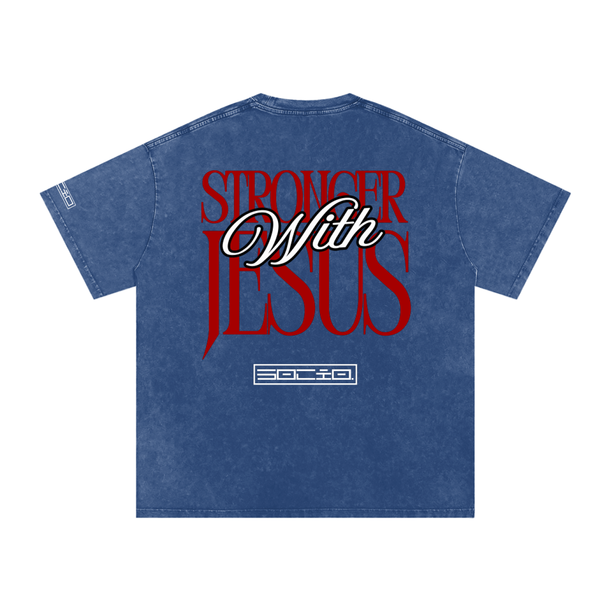 Stronger with Jesus (Red) Oversized Tee