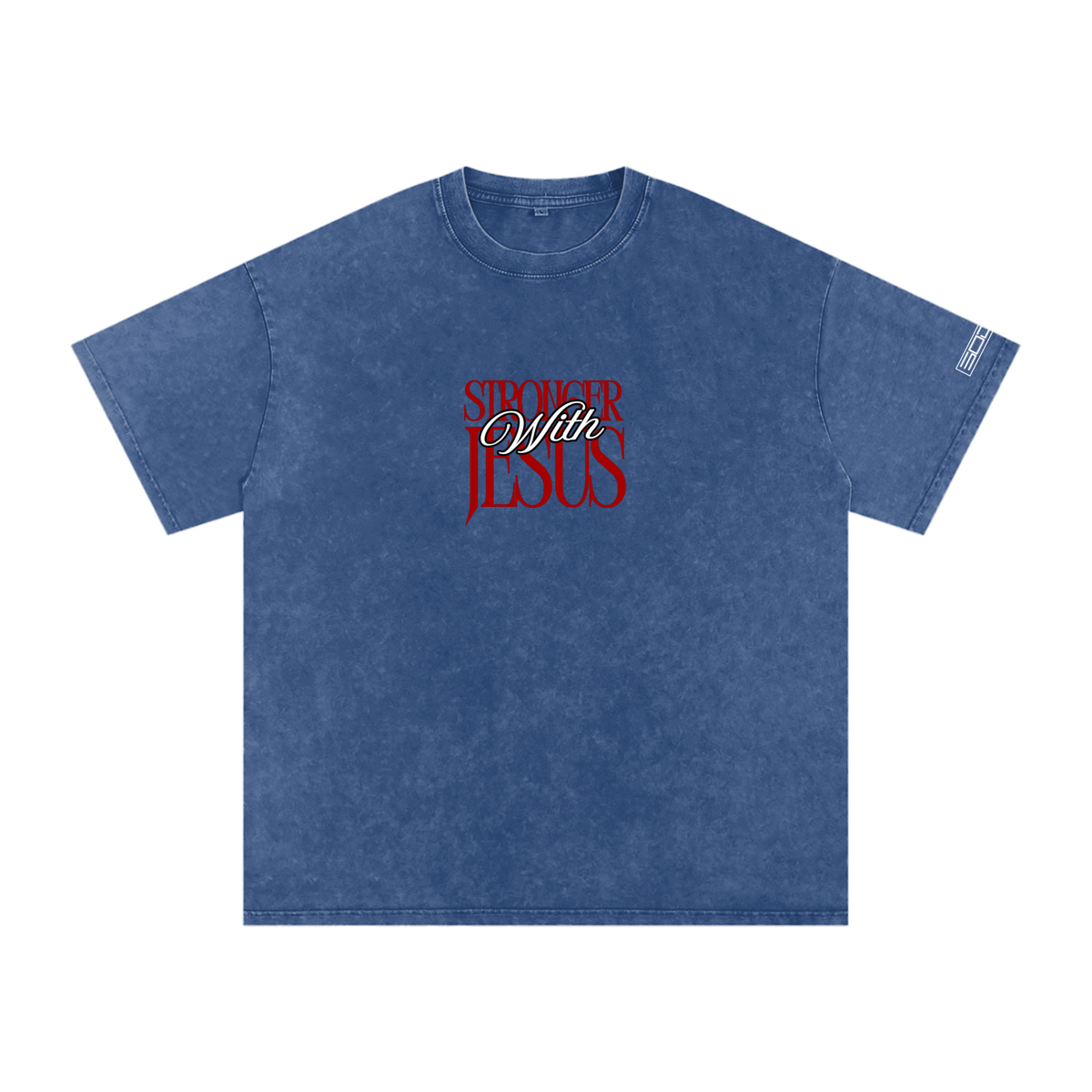 Stronger with Jesus (Red) Oversized Tee
