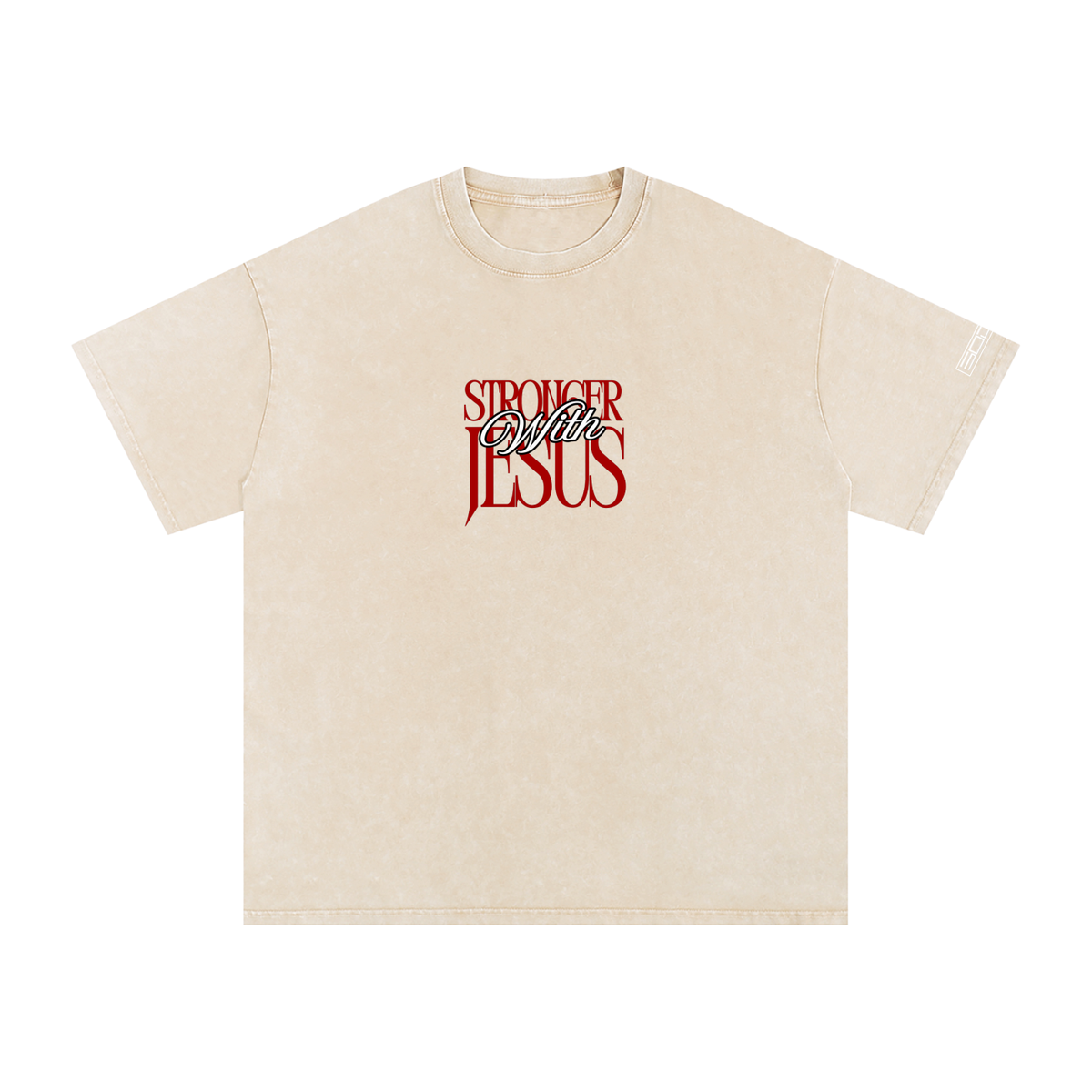 Stronger with Jesus (Red) Oversized Tee