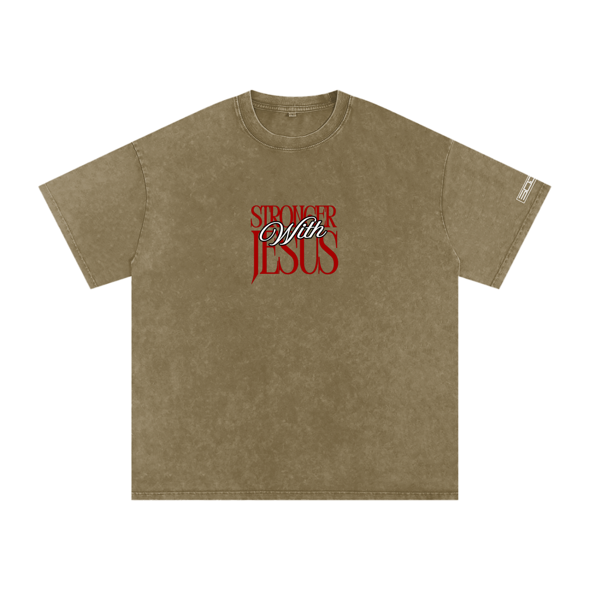 Stronger with Jesus (Red) Oversized Tee