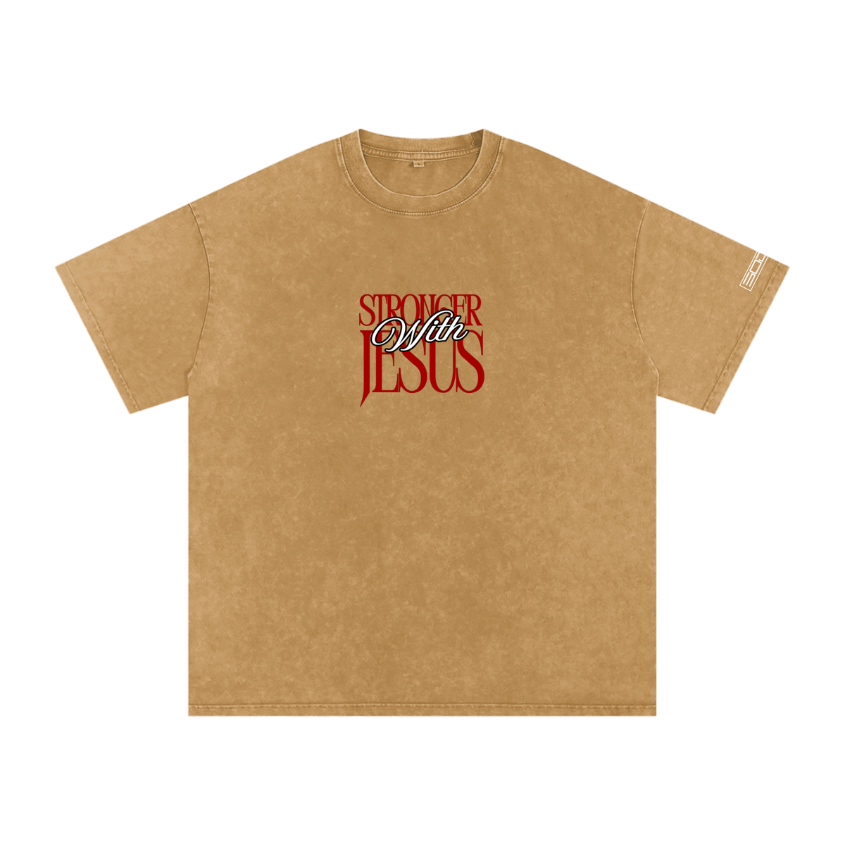 Stronger with Jesus (Red) Oversized Tee