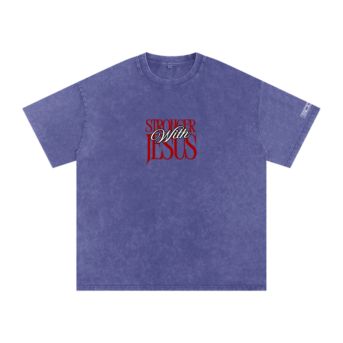 Stronger with Jesus (Red) Oversized Tee