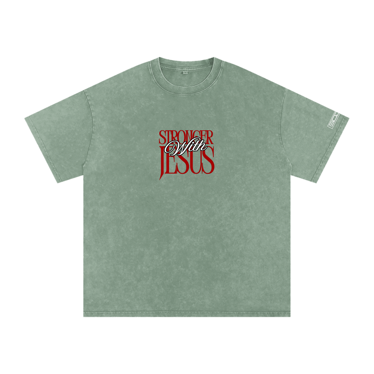 Stronger with Jesus (Red) Oversized Tee