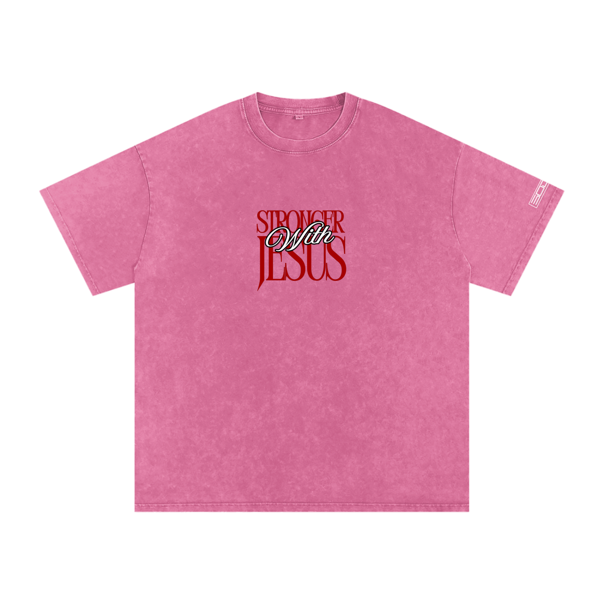 Stronger with Jesus (Red) Oversized Tee