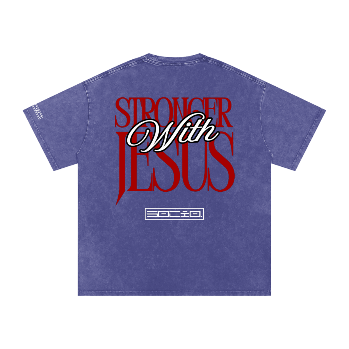 Stronger with Jesus (Red) Oversized Tee