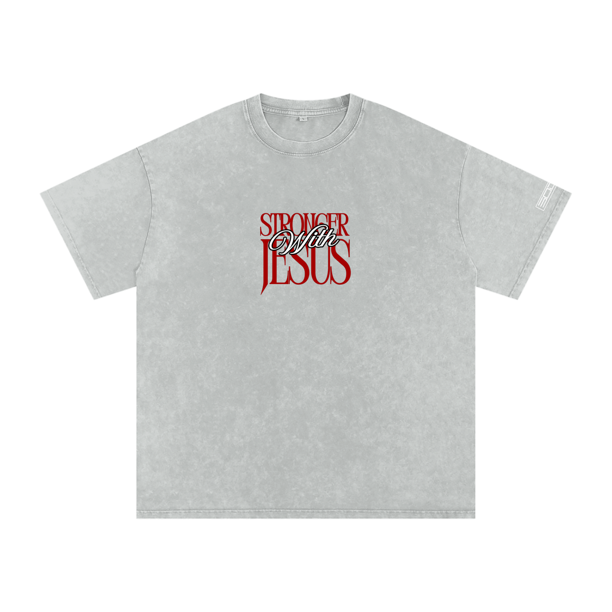 Stronger with Jesus (Red) Oversized Tee